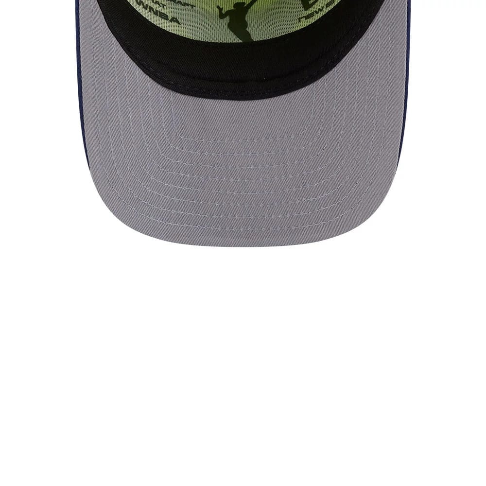 Pictured is this WNBA Draft 2026 Dallas Wings 9FIFTY A-Frame Snapback cap in bright green. 2