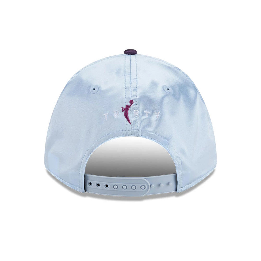 Toronto Tempo WNBA Draft 2026 Pastel Blue New Era 9FORTY M-Crown Adjustable Cap, rear view showing the purple embroidered WNBA logo above the white THIRTY lettering, with a pastel blue adjustable strap and purple top button.