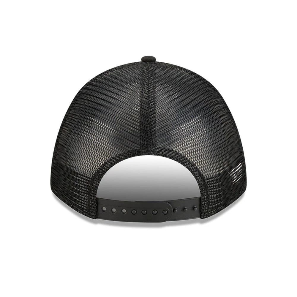 Pictured is this NHL Stanley Cup Champions New York Rangers 9FORTY M-Crown A-Frame Trucker Adjustable cap in black. 7