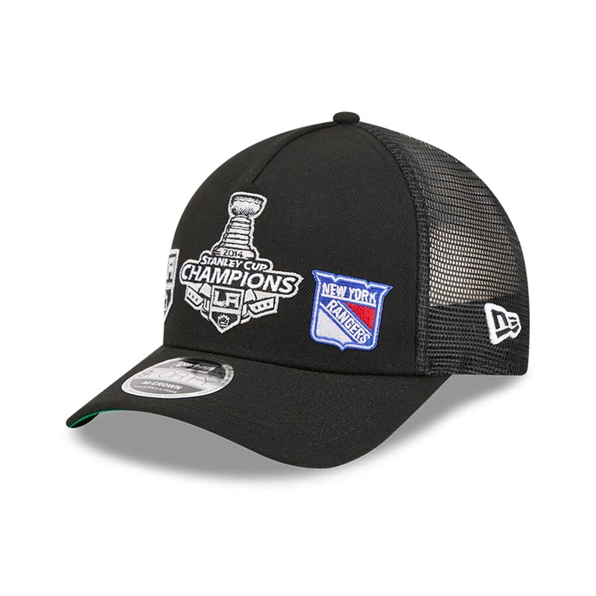 Pictured is this NHL Stanley Cup Champions LA Kings 9FORTY M-Crown A-Frame Trucker Adjustable cap in black. 1