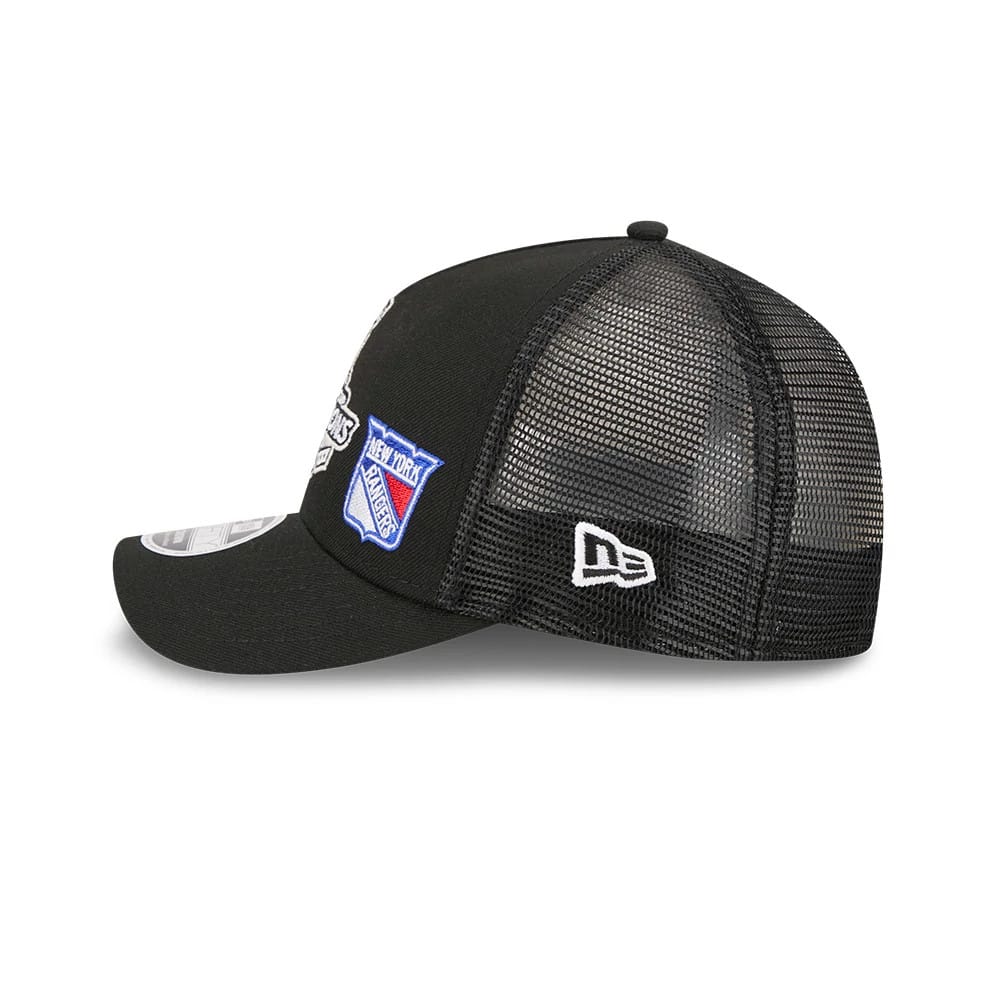 Pictured is this NHL Stanley Cup Champions LA Kings 9FORTY M-Crown A-Frame Trucker Adjustable cap in black. 4