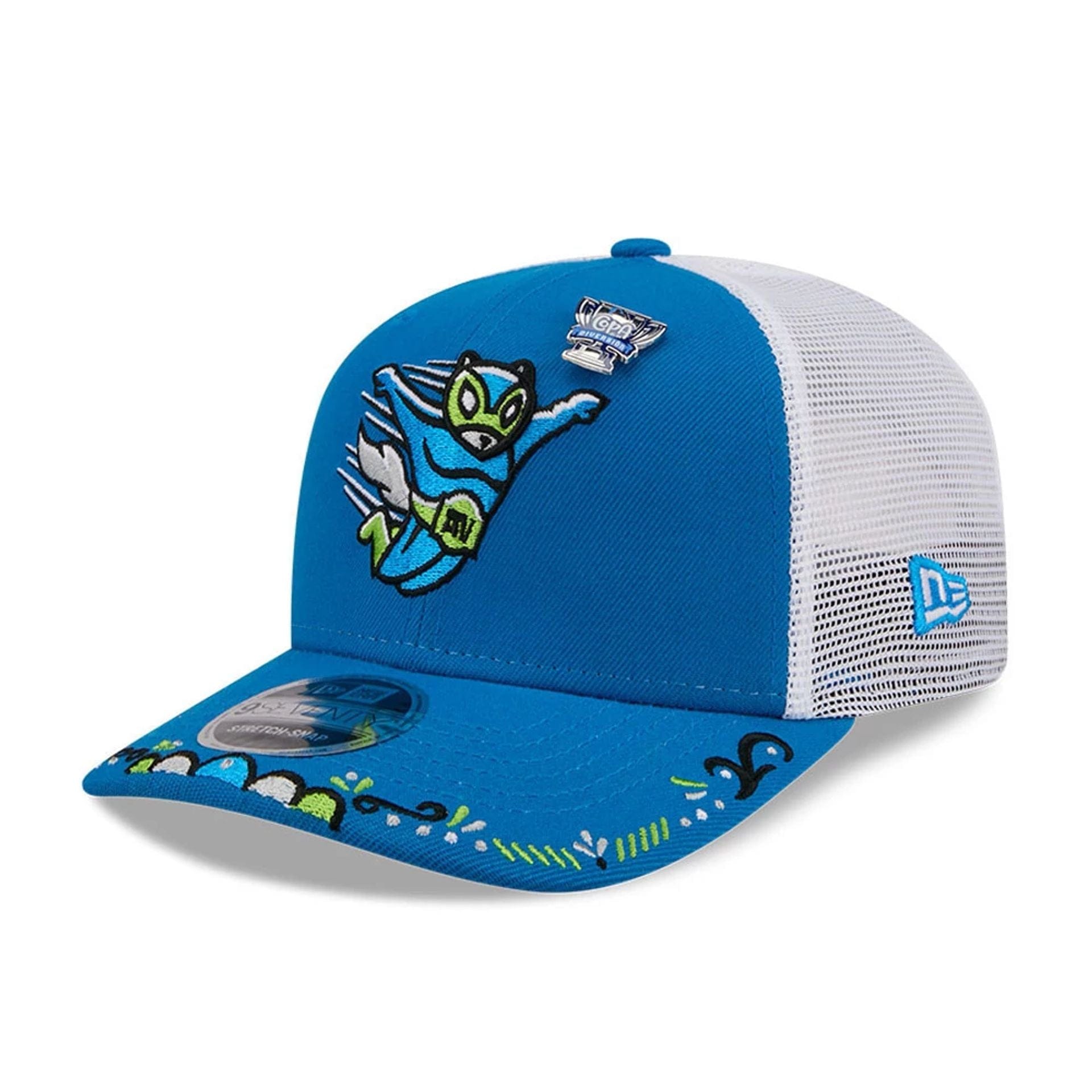 Pictured is this MiLB La Copa 2026 Richmond Flying Squirrels 9SEVENTY Stretch Snap cap in Light Blue. 1