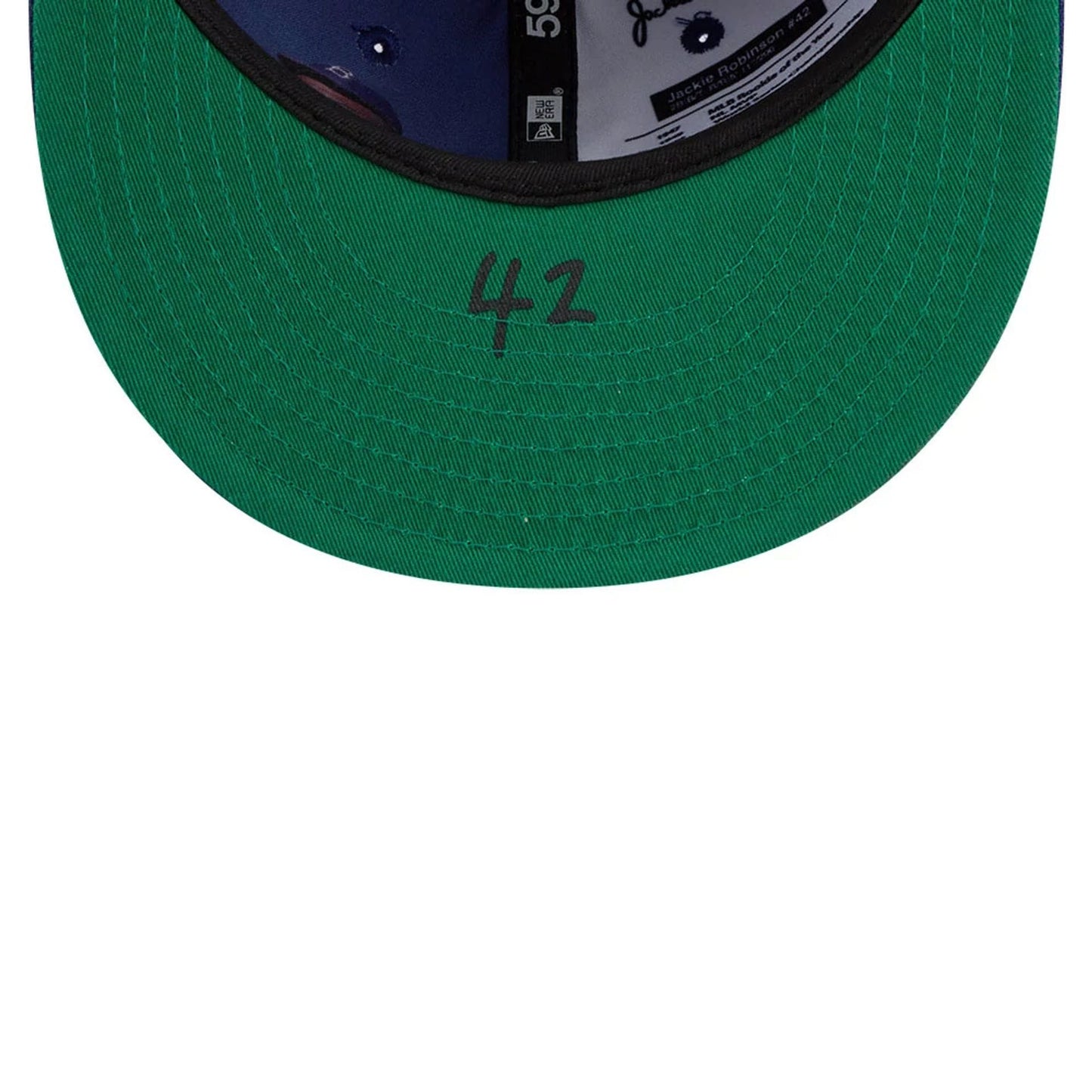 Pictured is this MLB Jackie Robinson Brooklyn Dodgers 59FIFTY Fitted cap in Navy. 9