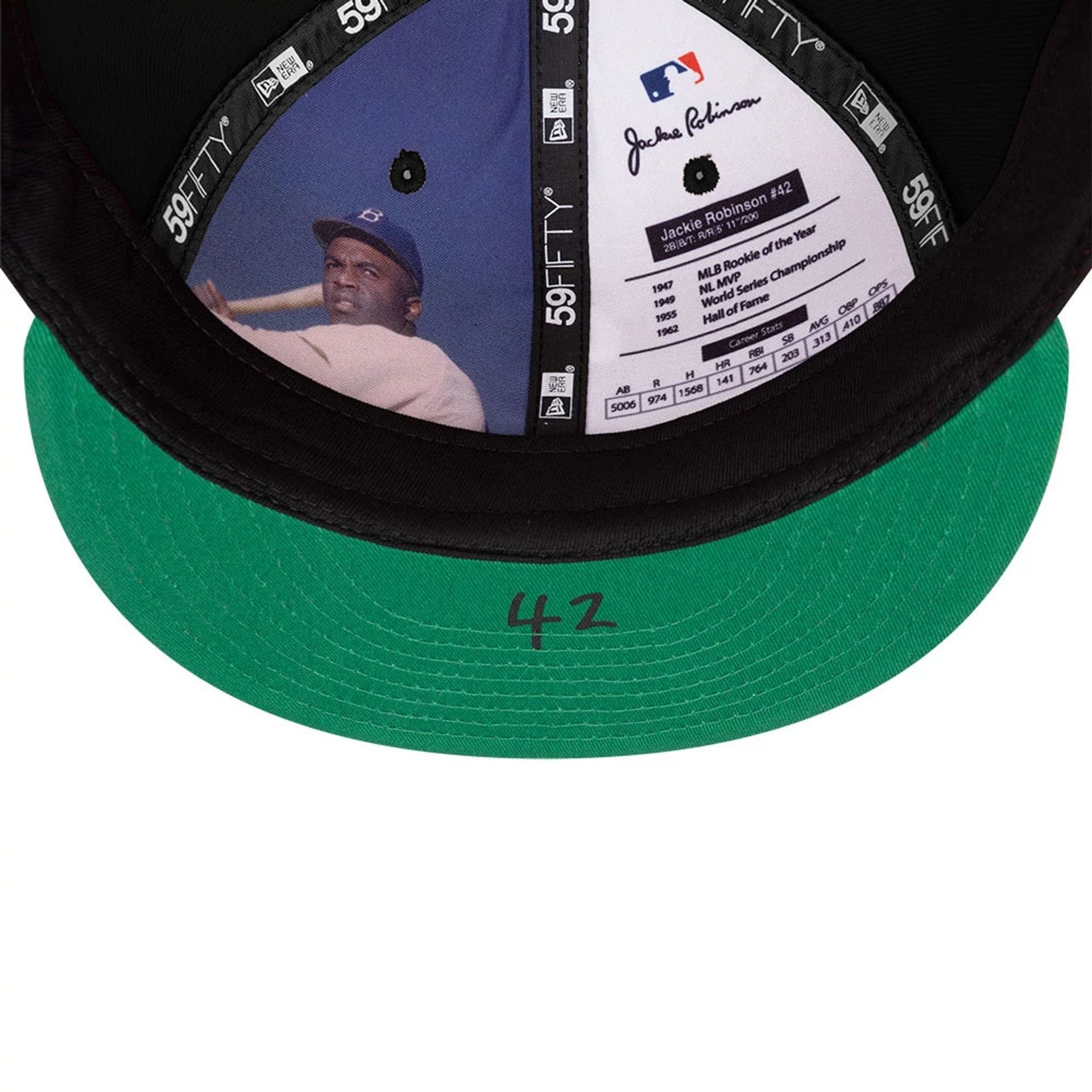 Pictured is this MLB Jackie Robinson Chicago White Sox 59FIFTY Fitted cap in black. 2