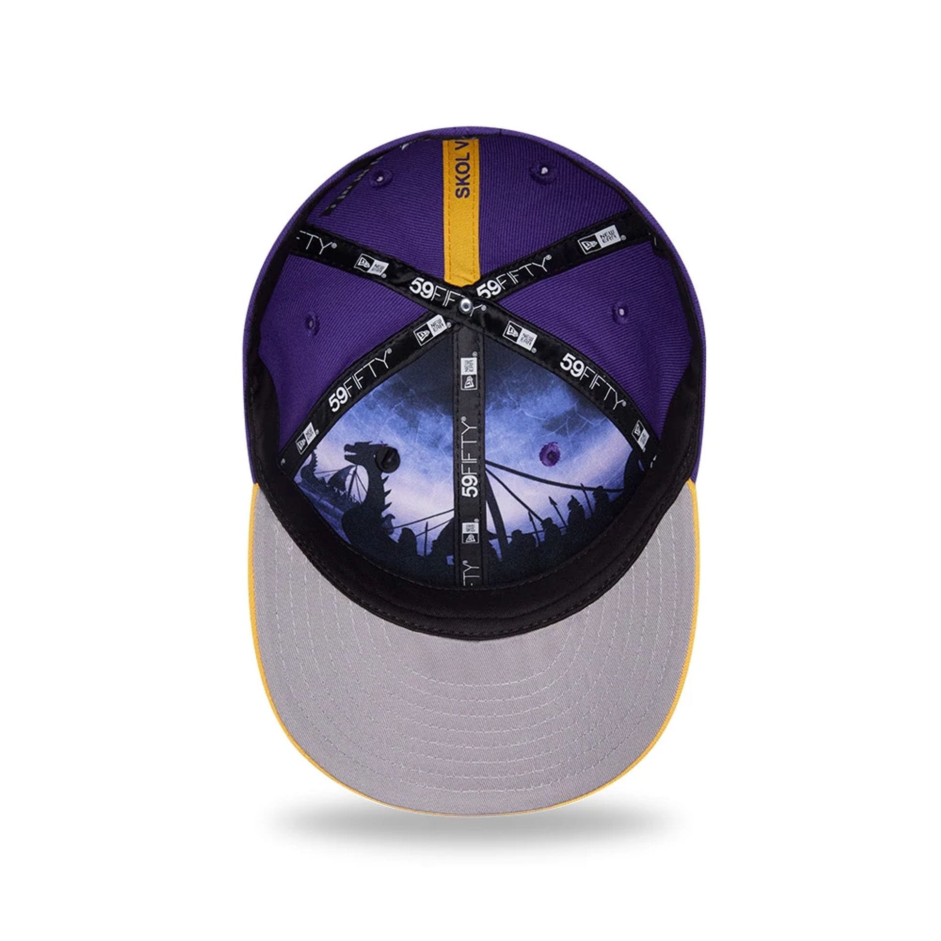 Pictured is this NFL Draft 2026 Minnesota Vikings 59FIFTY Fitted cap in purple. 2