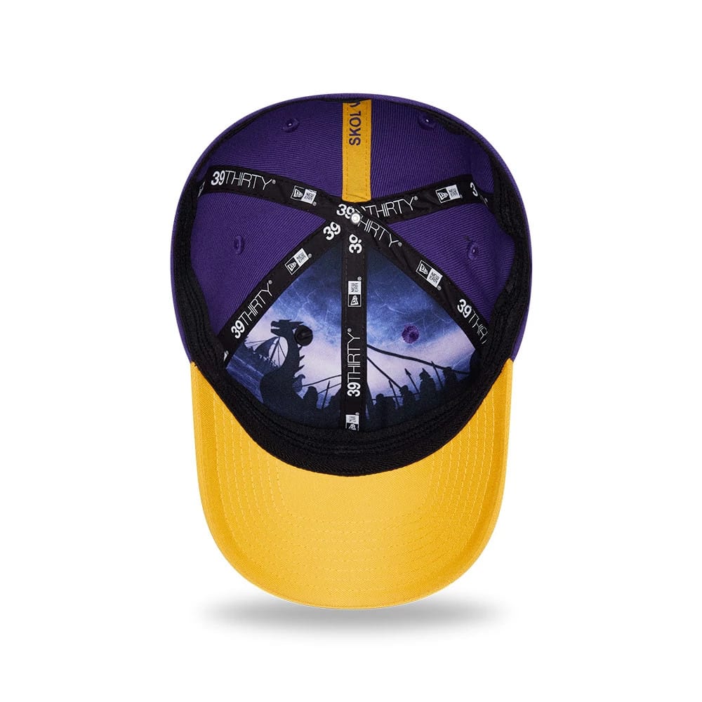 Pictured is this NFL Draft 2026 Minnesota Vikings 39THIRTY M-Crown Stretch Fit cap in purple. 7