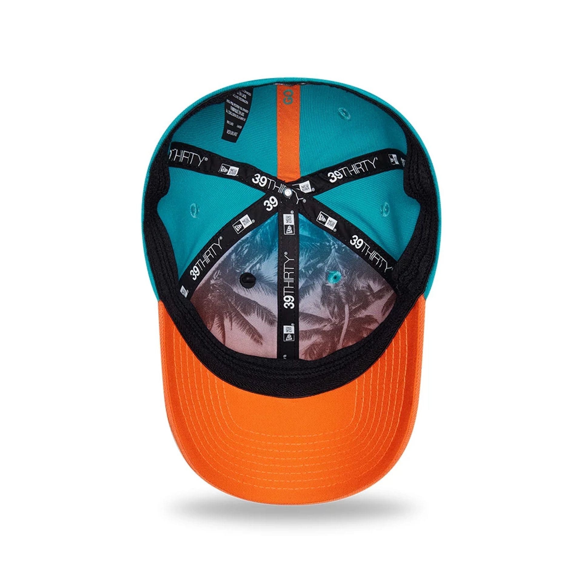Pictured is this NFL Draft 2026 Miami Dolphins 39THIRTY M-Crown Stretch Fit cap in turquoise. 2