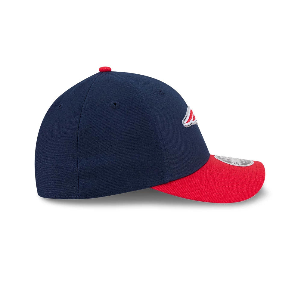 Pictured is this NFL Draft 2026 New England Patriots 39THIRTY M-Crown Stretch Fit cap in dark blue. 7