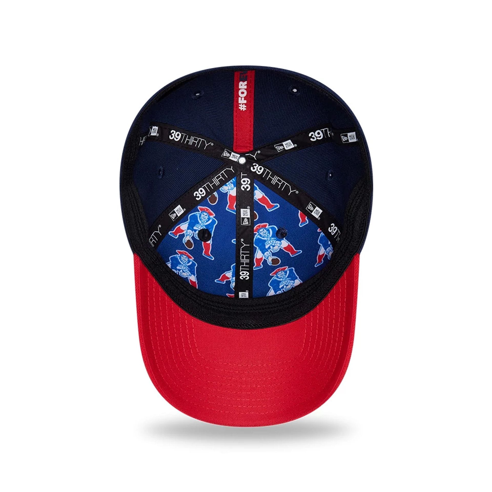 Pictured is this NFL Draft 2026 New England Patriots 39THIRTY M-Crown Stretch Fit cap in dark blue. 2