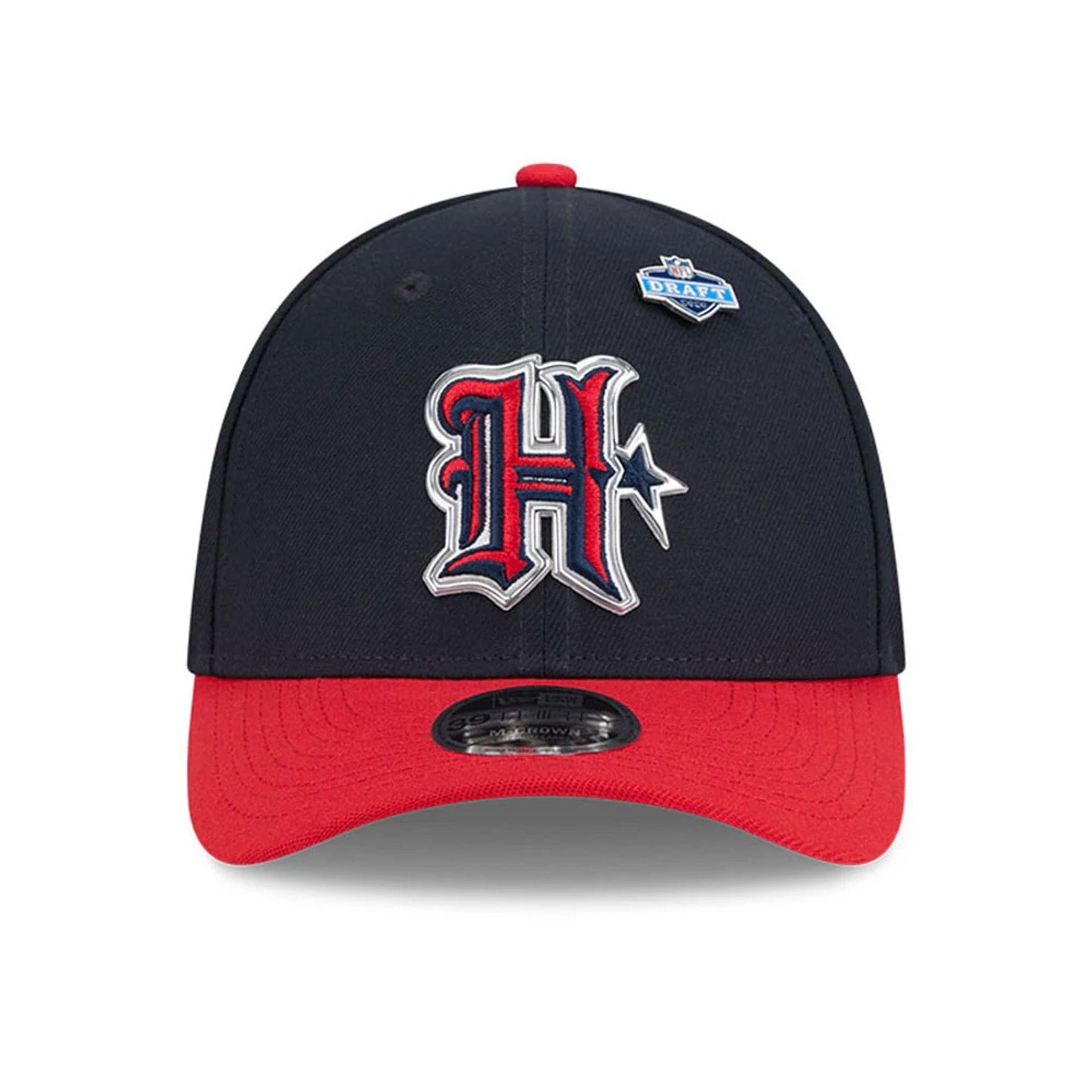 Pictured is this NFL Draft 2026 Houston Texans 39THIRTY M-Crown Stretch Fit cap in navy. 2