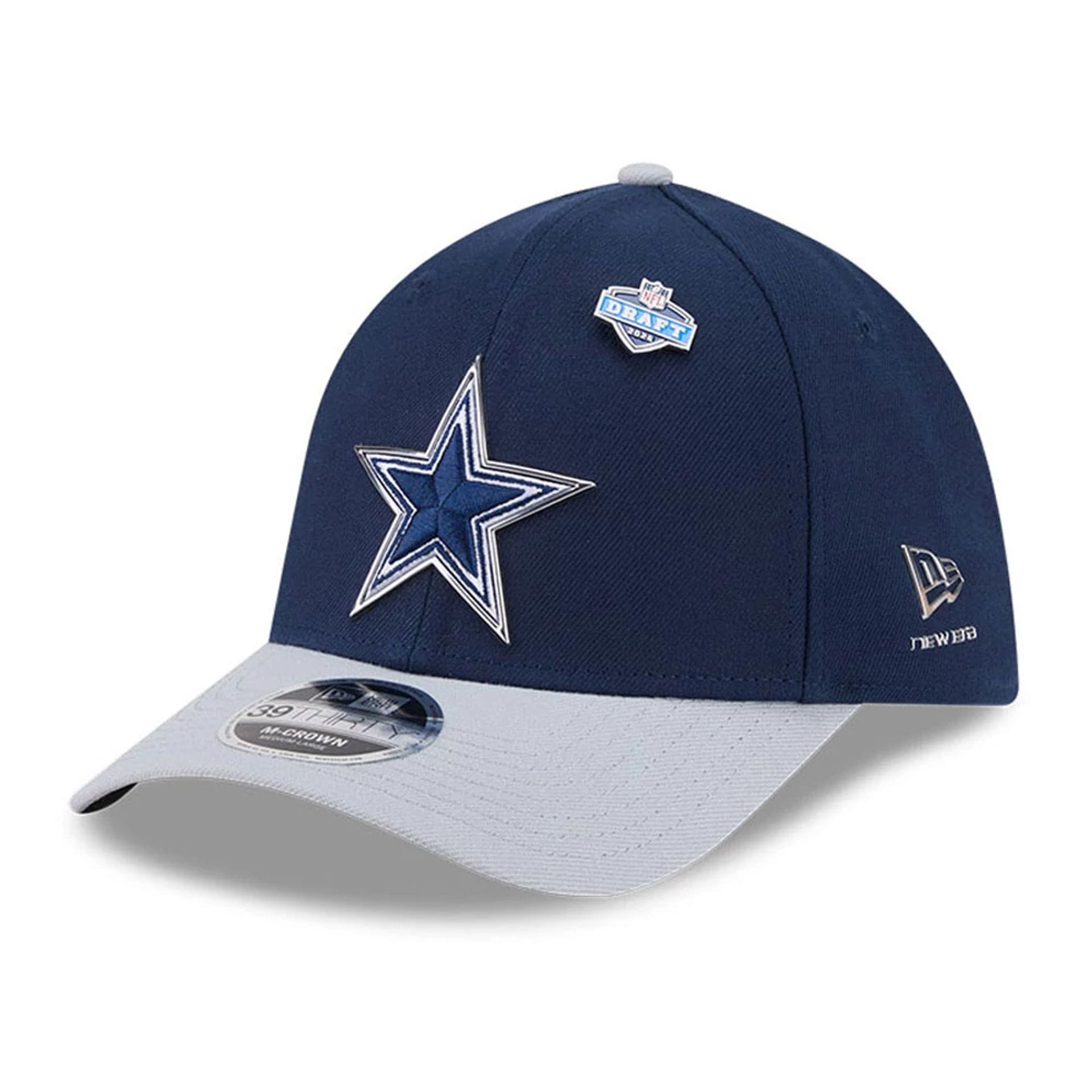 Pictured is this NFL Draft 2026 Dallas Cowboys 39THIRTY M-Crown Stretch Fit cap in dark blue. 1