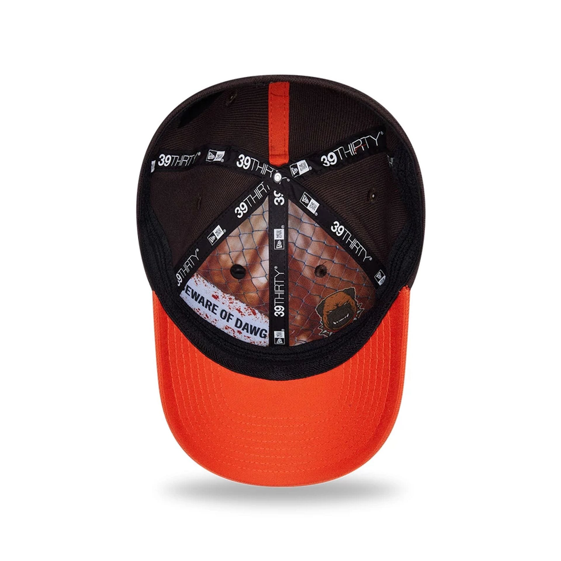 Pictured is this NFL Draft 2026 Cleveland Browns 39THIRTY M-Crown Stretch Fit cap in dark brown. 2