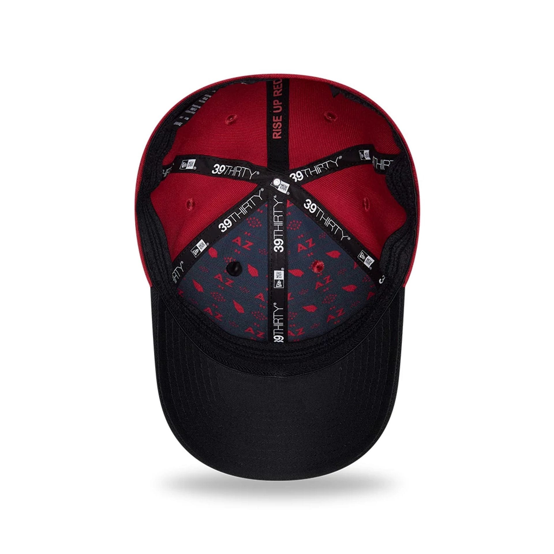 Pictured is this NFL Draft 2026 Arizona Cardinals 39THIRTY M-Crown Stretch Fit cap in dark red. 2