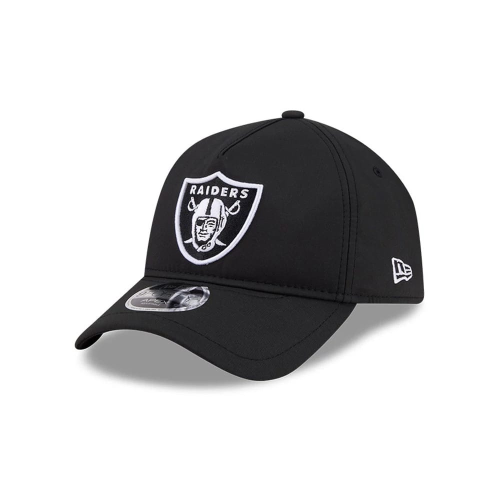 Pictured is this NFL Quickstrike Raiders 9FORTY Apex cap in black. 1