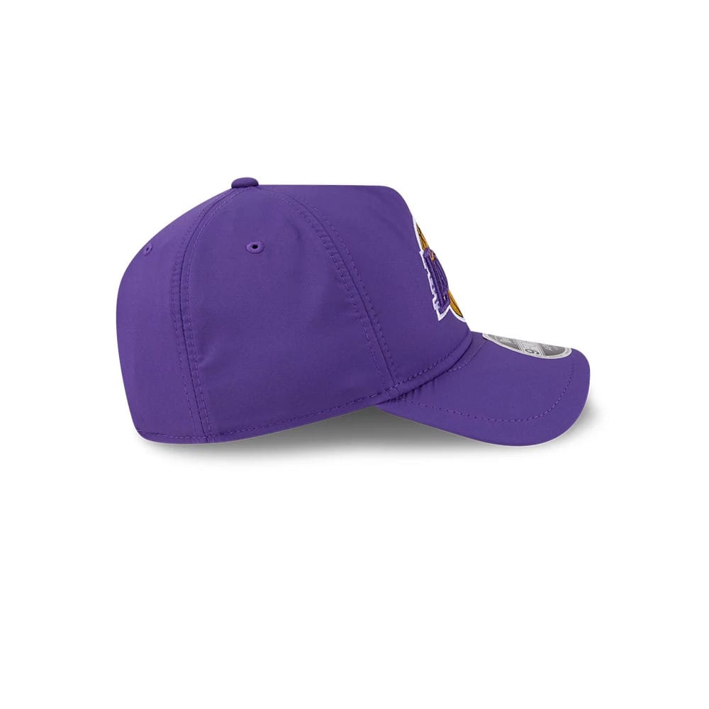 Pictured is this NBA Quickstrike LA Lakers 9FORTY Apex cap in purple. 7
