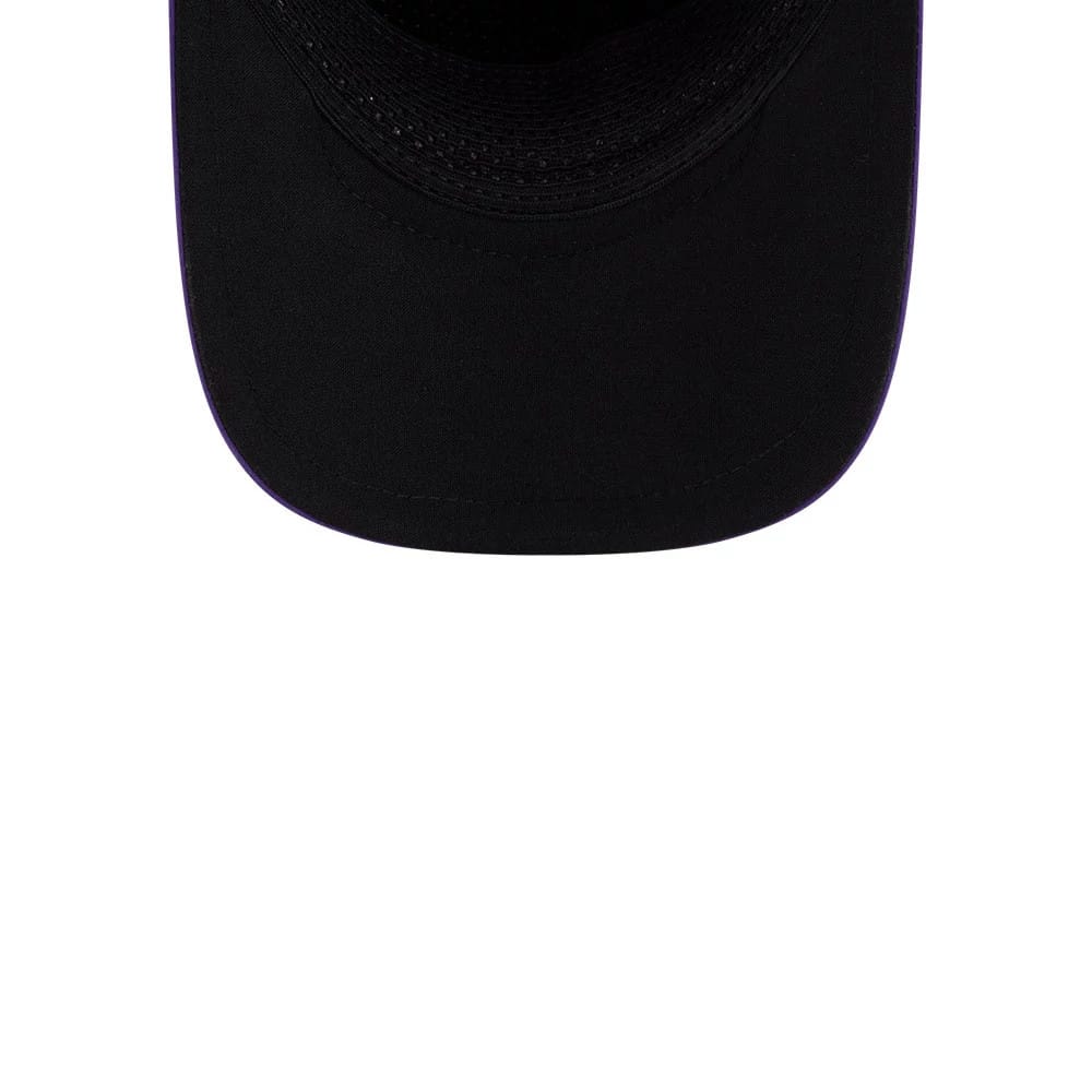 Pictured is this NBA Quickstrike LA Lakers 9FORTY Apex cap in purple. 2