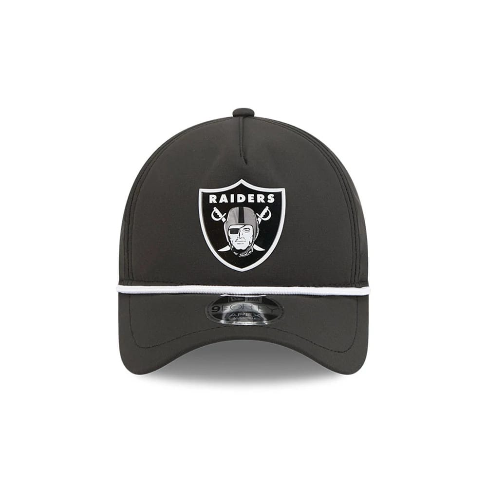 Pictured is this NFL Quickstrike Las Vegas Raiders 9FORTY Apex cap in black. 2
