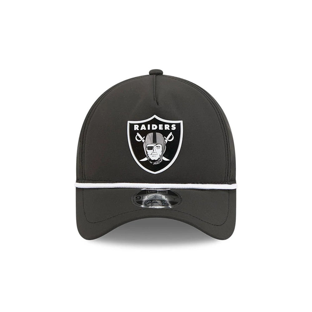 Pictured is this NFL Quickstrike Las Vegas Raiders 9FORTY Apex cap in black. 2