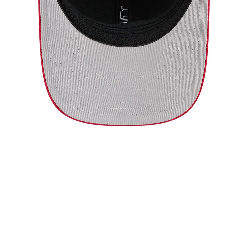 Pictured is this MiLB On Field Player Replica Lake Elsinore Storm 39THIRTY M-Crown Stretch Fit cap in Black. 2