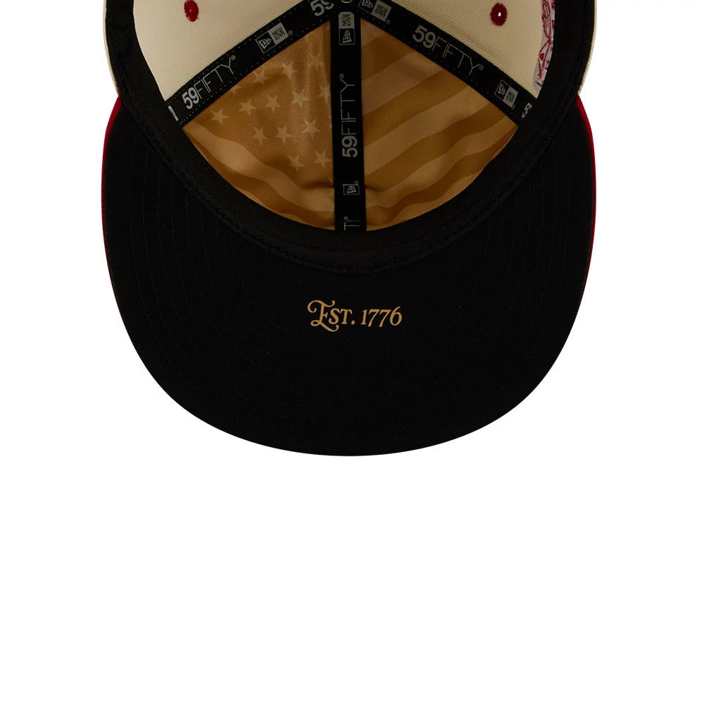 Pictured is this MLB 4th Of July 2026 Chicago White Sox 59FIFTY Fitted cap in red. 2
