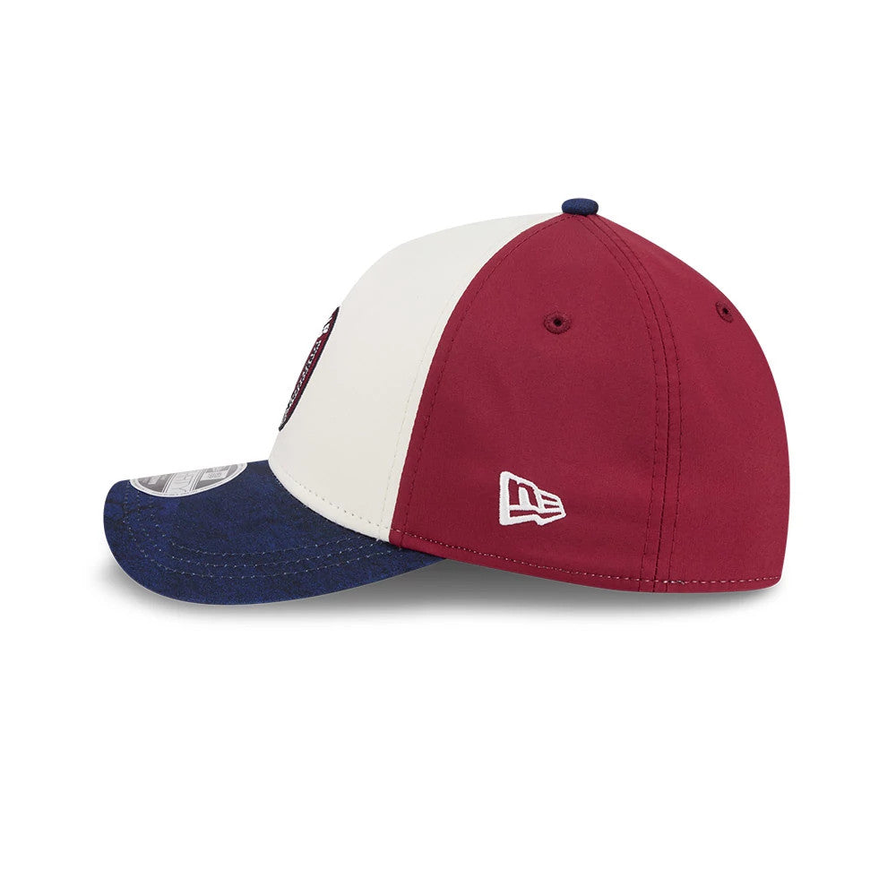 Pictured is this MLB City Connect Cleveland Guardians 39THIRTY M-Crown A-Frame Stretch Fit cap in White. 7
