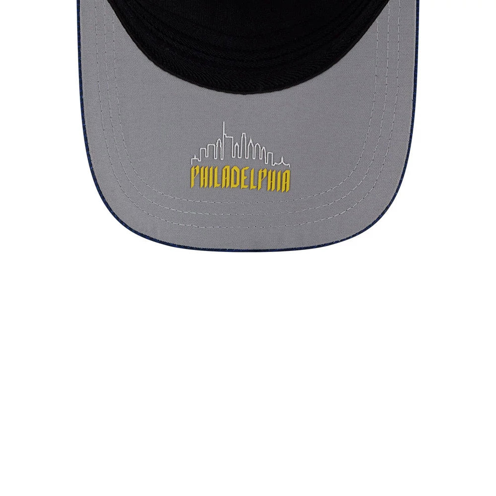 Pictured is this MLB City Connect Philadelphia Phillies 39THIRTY M-Crown A-Frame Stretch Fit cap in Blue. 2