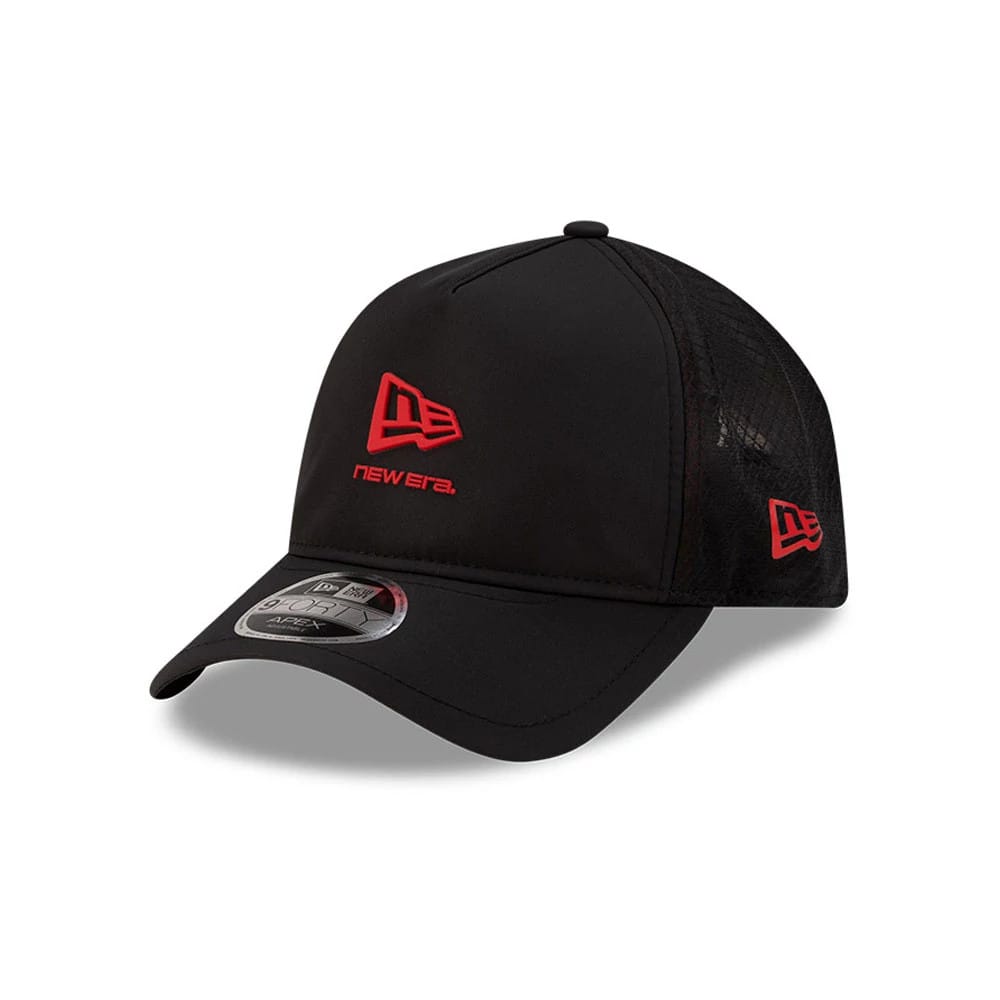 Pictured is this New Era 9FORTY Apex cap in black. 1