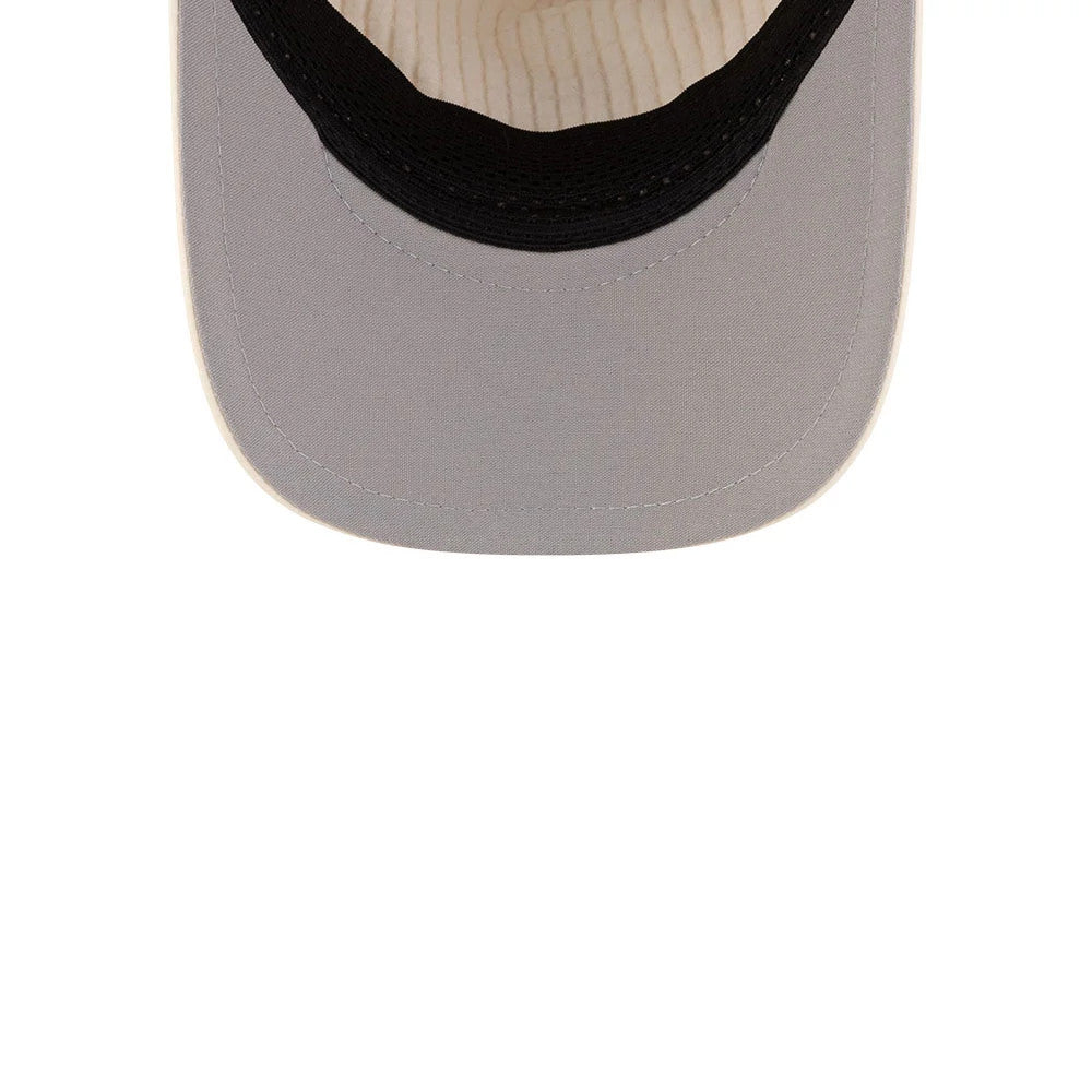 Pictured is this New Era 9FORTY Apex cap in light beige. 2