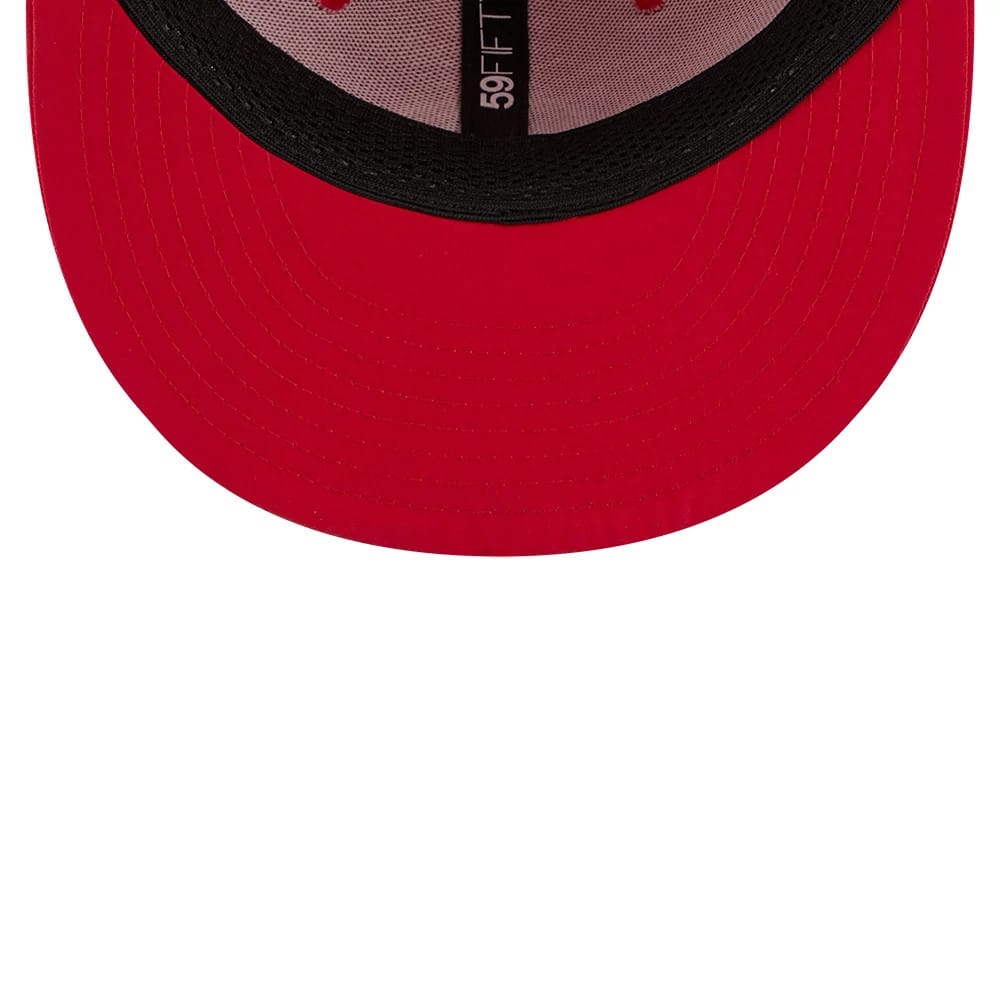 Pictured is this MLB Batting Practice 2026 Philadelphia Phillies 59FIFTY Fitted cap in red. 7
