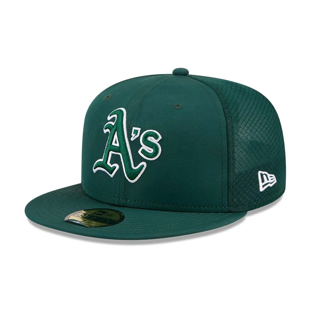Pictured is this MLB Batting Practice 2026 Athletics 59FIFTY Fitted cap in dark green. 1