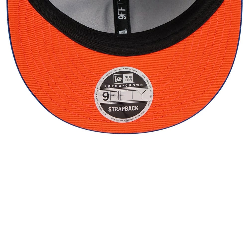 Pictured is this NBA Chenille Woven Oklahoma City Thunder Retro Crown 9FIFTY cap in blue. 3