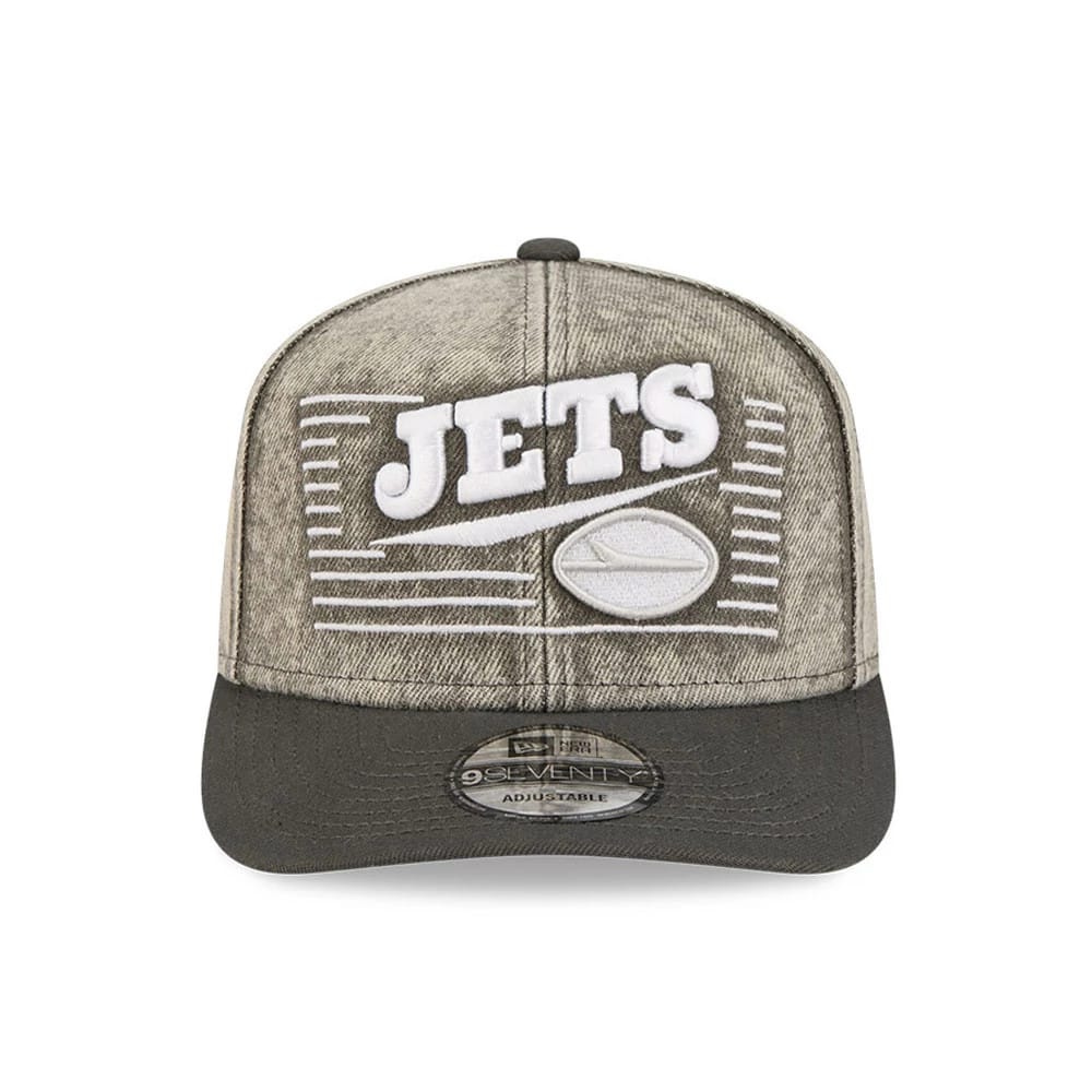 Pictured is this NFL Washed Denim New York Jets 9SEVENTY Stretch Snap cap in dark grey. 2