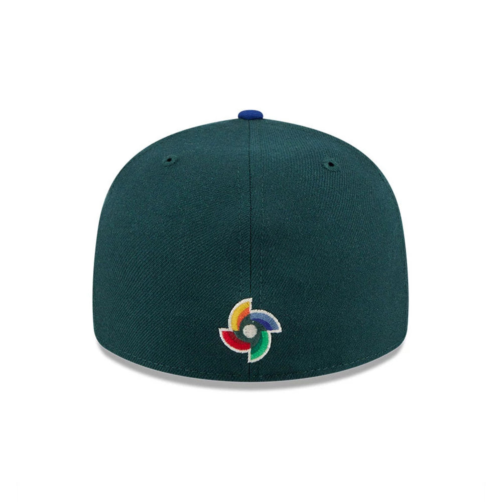 Pictured is this WBC Classical Script Australia Retro Crown 59FIFTY Fitted cap in dark green. 7