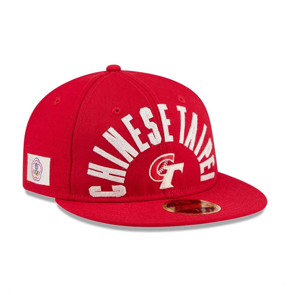Pictured is this WBC Classical Script Taipei Retro Crown 59FIFTY Fitted cap in red. 1