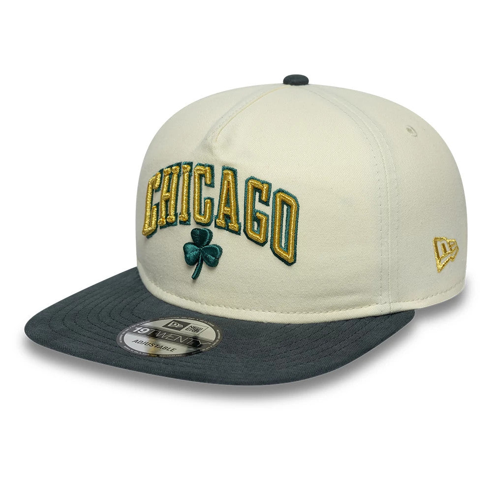 Pictured is this NBA Metallic Logo Chicago Bulls 19TWENTY cap in white. 1