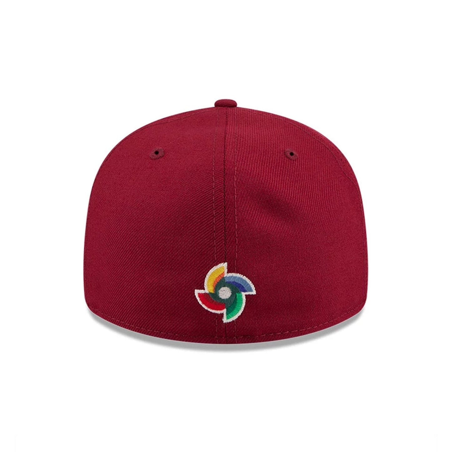 Pictured is this WBC Classical Script Venezuela Retro Crown 59FIFTY Fitted cap in dark red. 7