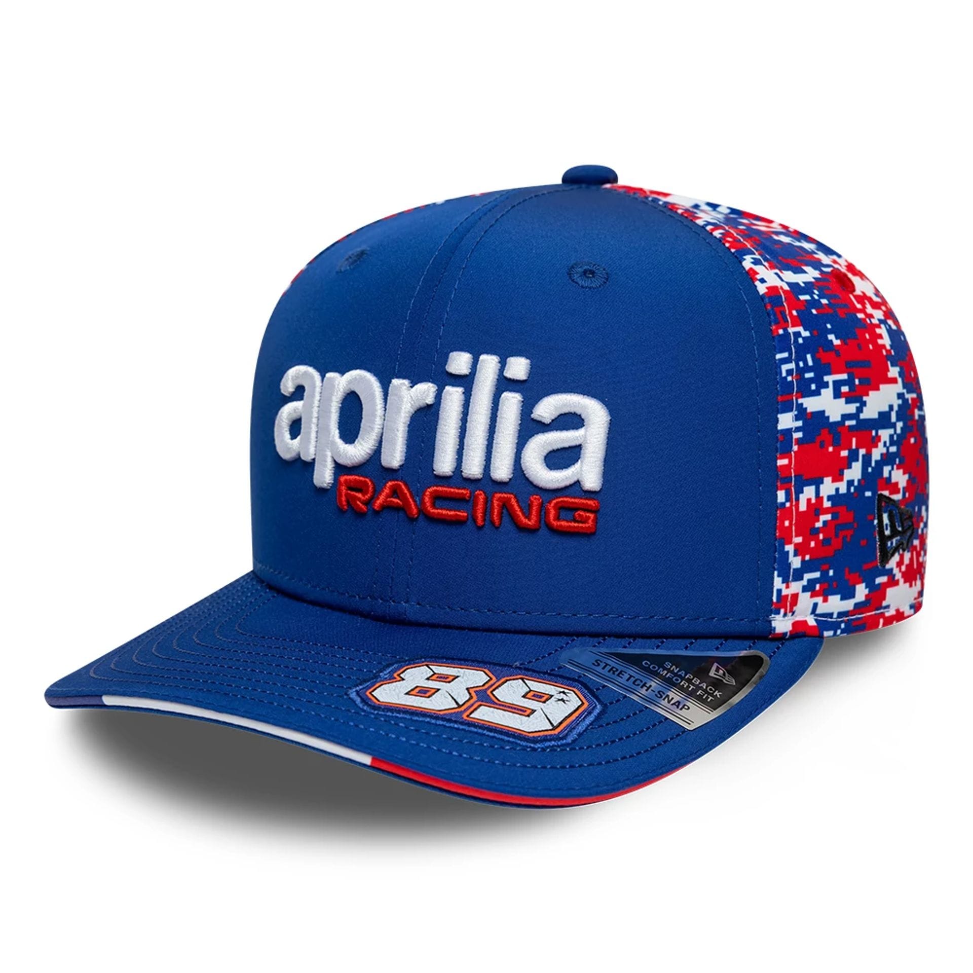 Pictured is this Aprilia Replica Jorge Martin Le Mans Race Special 9SEVENTY Stretch Snap cap in blue. 1