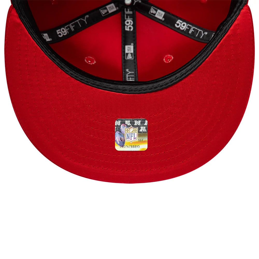 Pictured is this NFL Satin Kansas City Chiefs 59FIFTY Fitted cap in red. 7