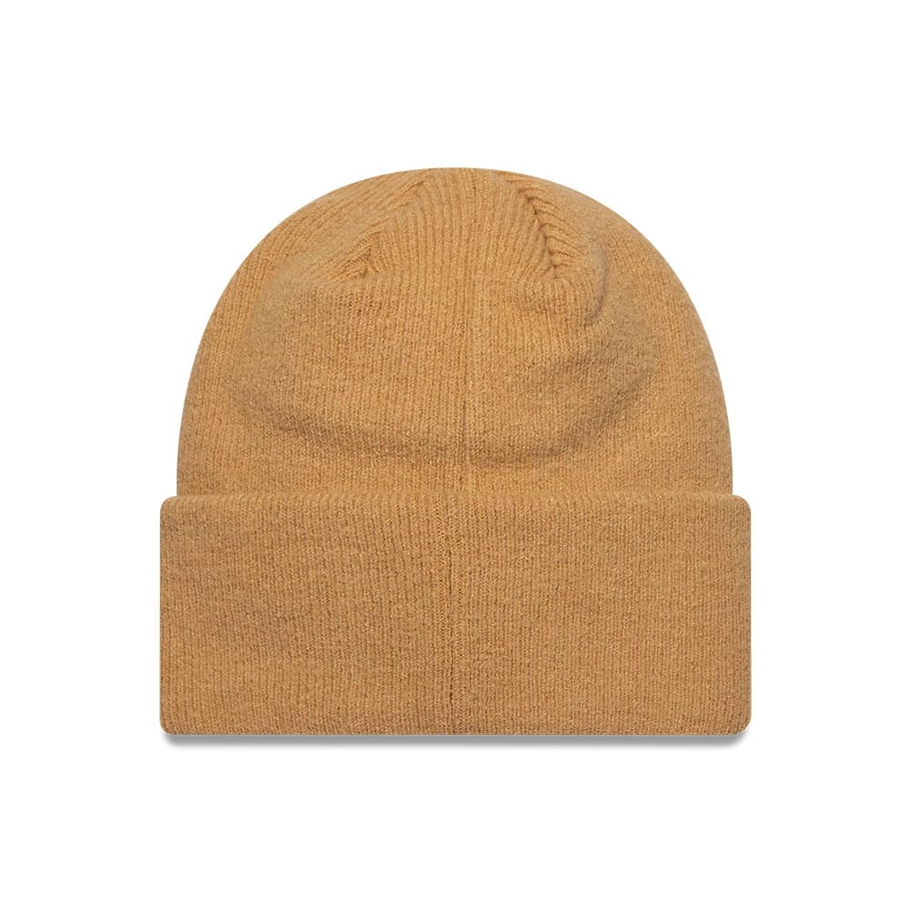 Pictured is this New Era Mohair Wide Cuff Knit Beanie hat in light beige. 2
