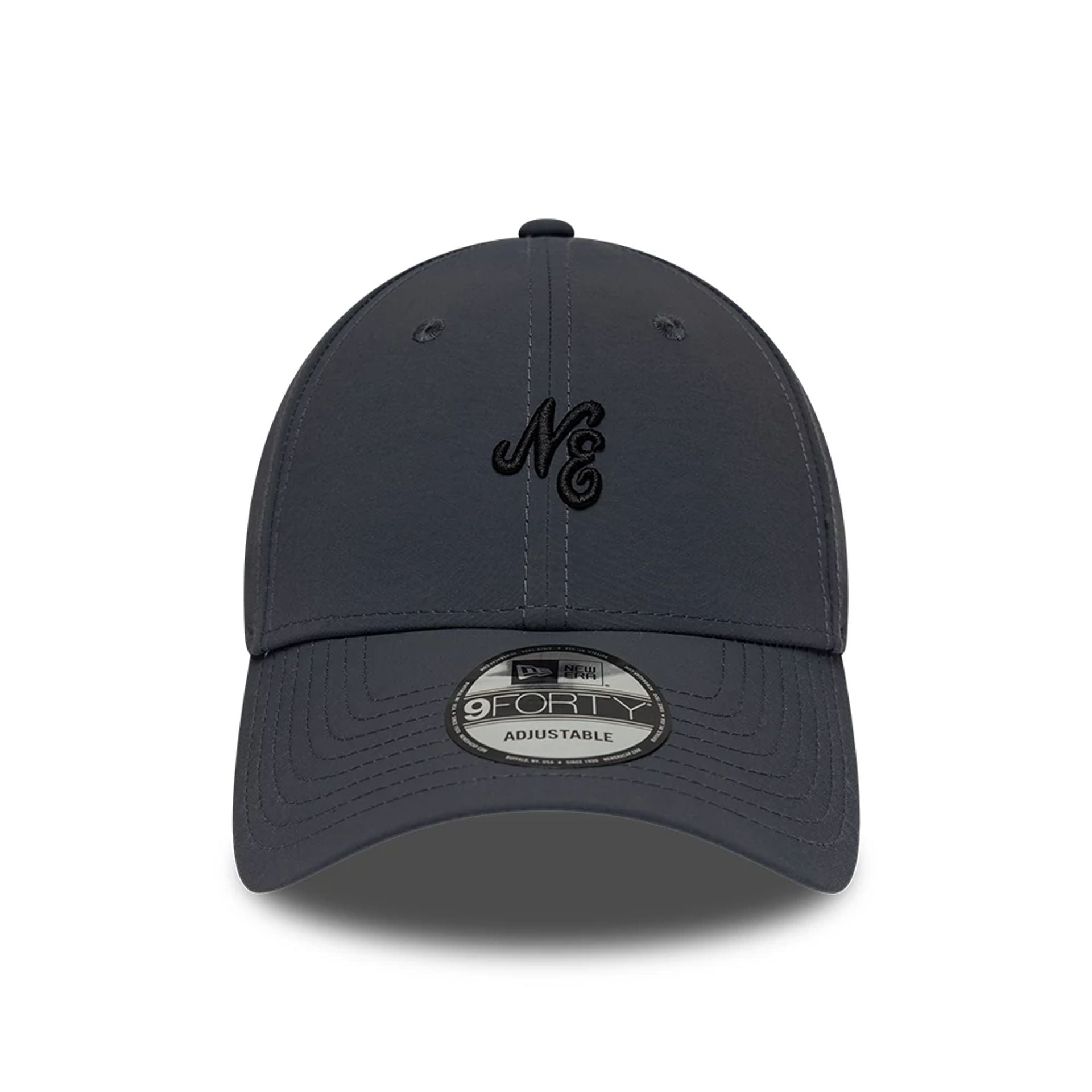 Pictured is this New Era Mini Logo Recycled 9FORTY cap in dark grey. 2