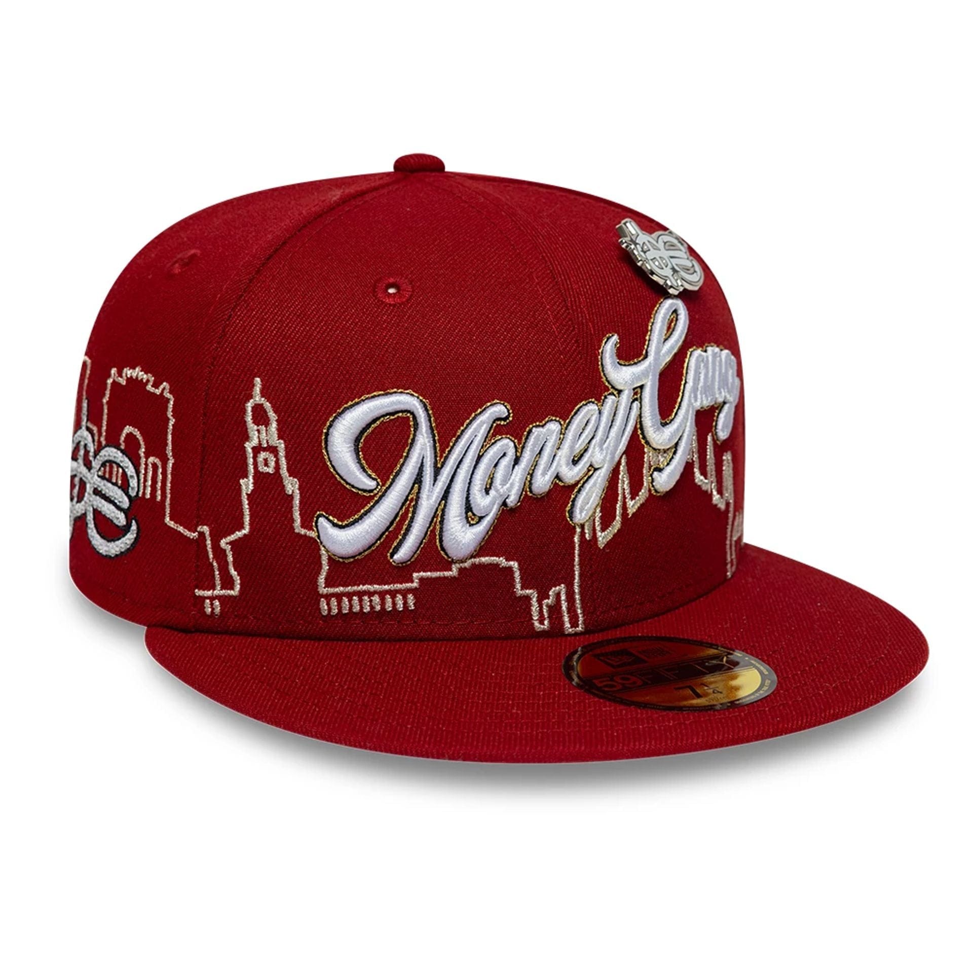 Pictured is this Sfera Ebbasta X New Era 59FIFTY Fitted cap in dark red. 1