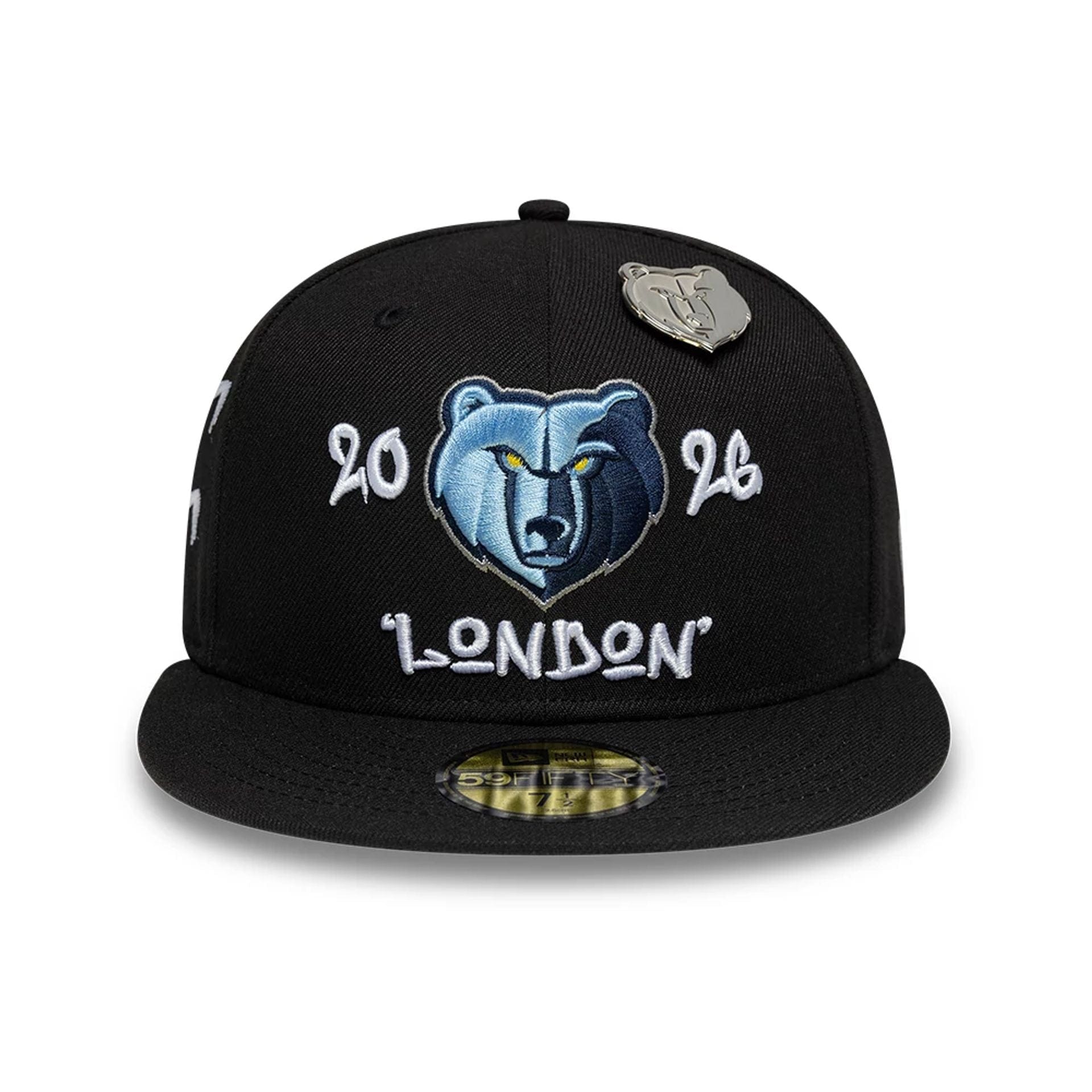 Pictured is this Memphis Grizzlies NBA London Game 2026 Black 59FIFTY Fitted cap. 2