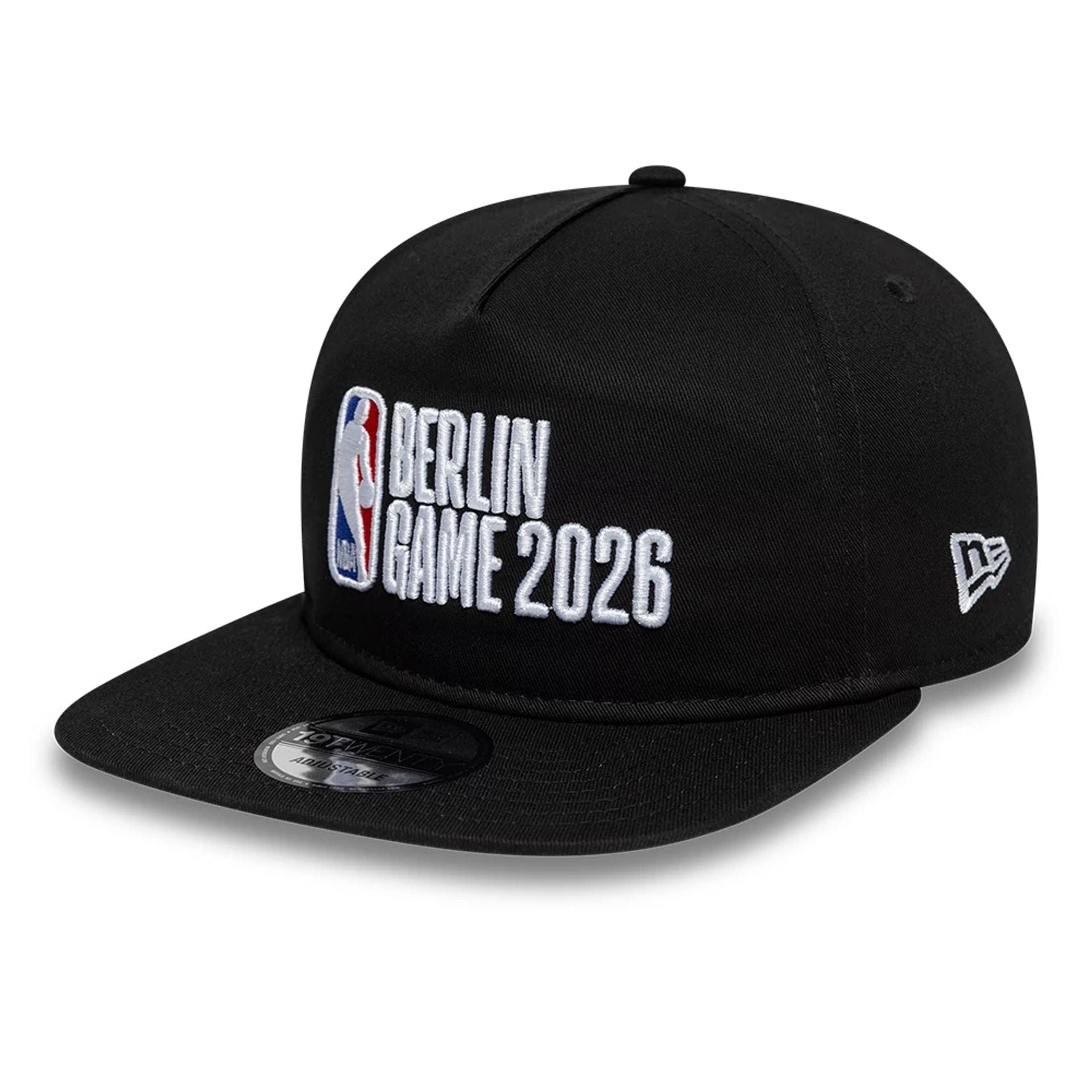 Pictured is this NBA Logo NBA Berlin Game 2026 Black 19TWENTY Adjustable cap. 1