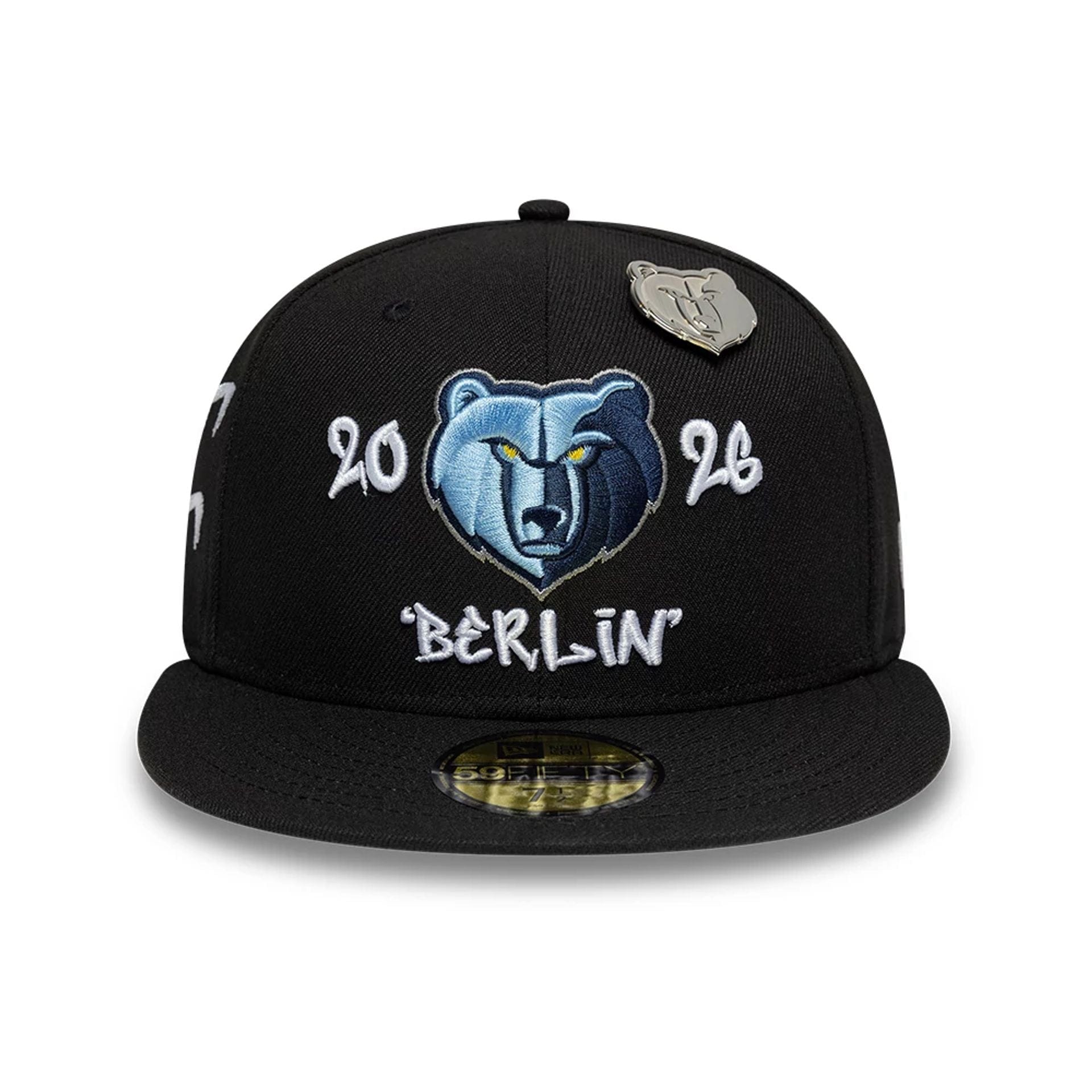 Pictured is this Memphis Grizzlies NBA Berlin Game 2026 Black 59FIFTY Fitted cap. 2