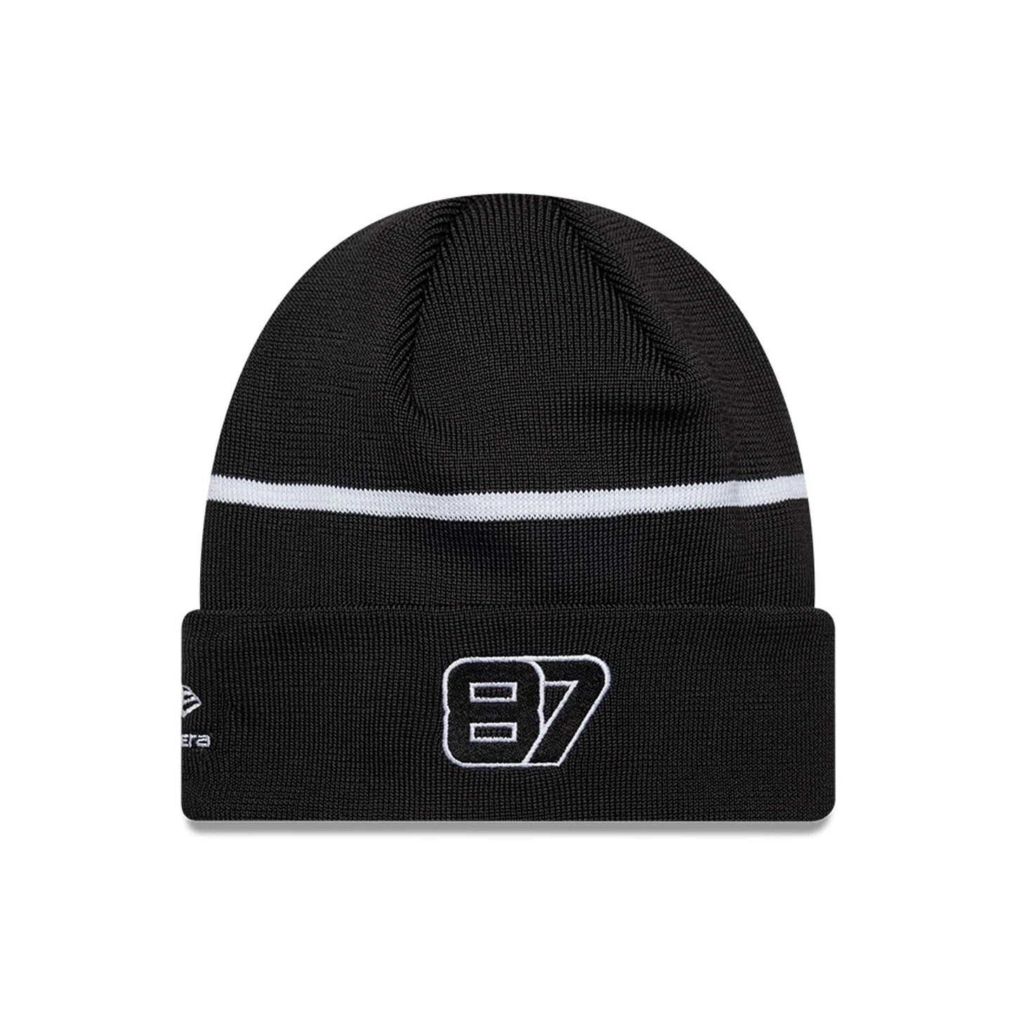 Pictured is this Oliver Bearman TGR Haas F1 Cuff Knit Beanie hat in black. 2