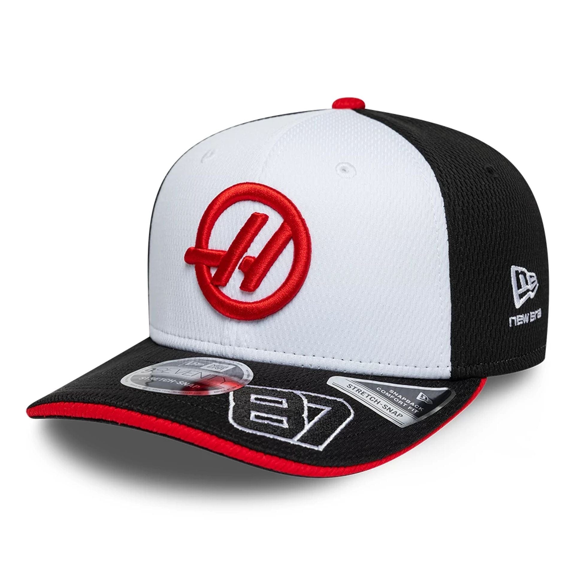 Pictured is this Oliver Bearman TGR Haas F1 9SEVENTY Stretch Snap cap in black. 1