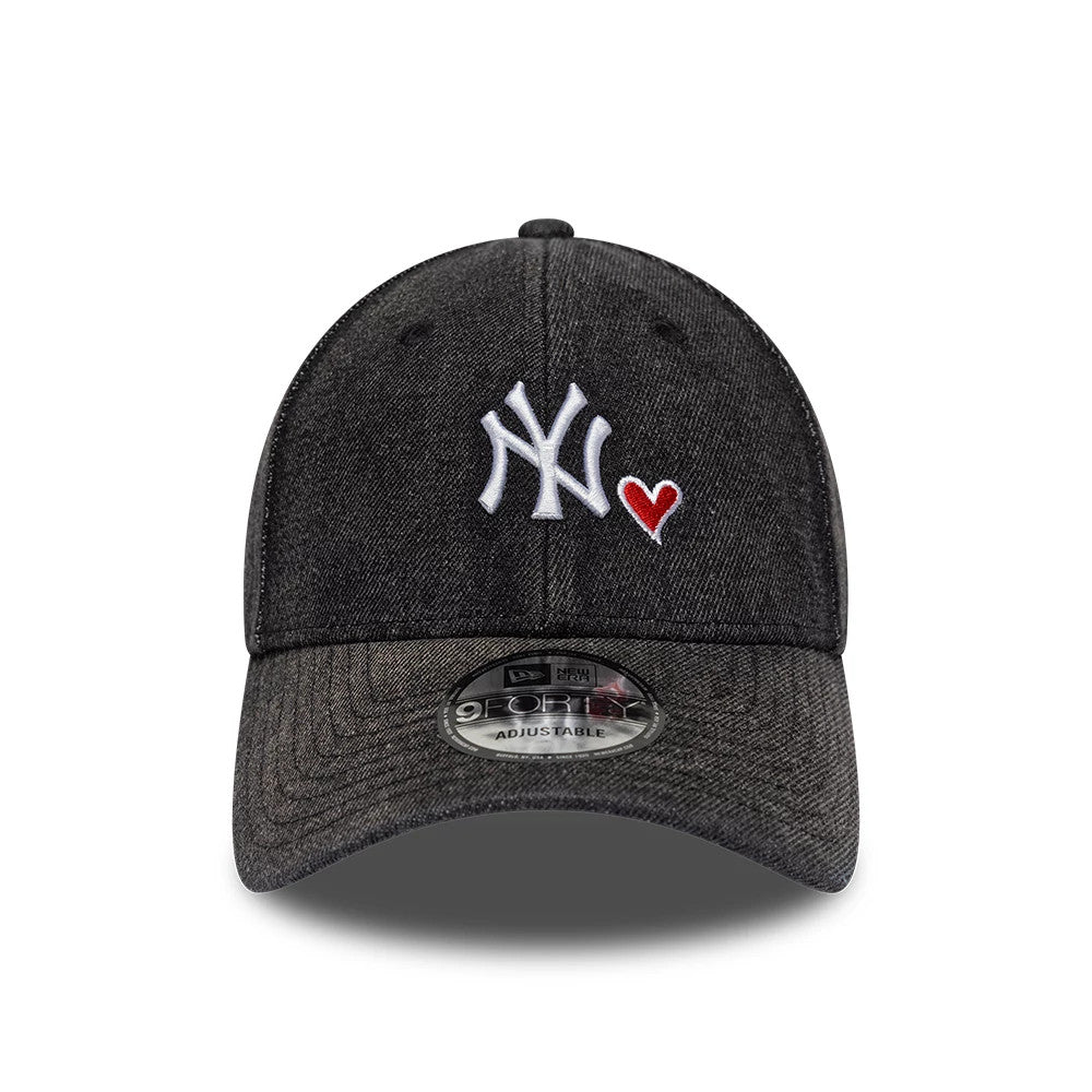 Pictured is this MLB Washed Denim New York Yankees 9FORTY cap in black. 2