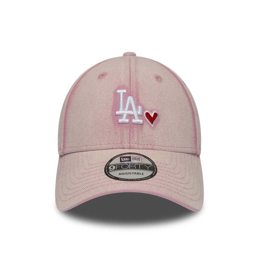 Pictured is this MLB Washed Denim LA Dodgers 9FORTY cap in pastel pink. 2