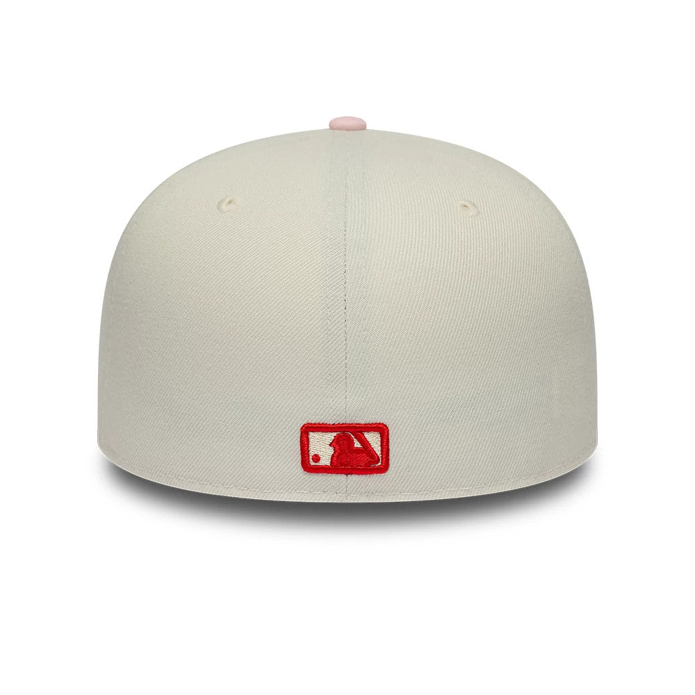 Pictured is this MLB Cherub LA Dodgers 59FIFTY Fitted cap in cream & pink. 7