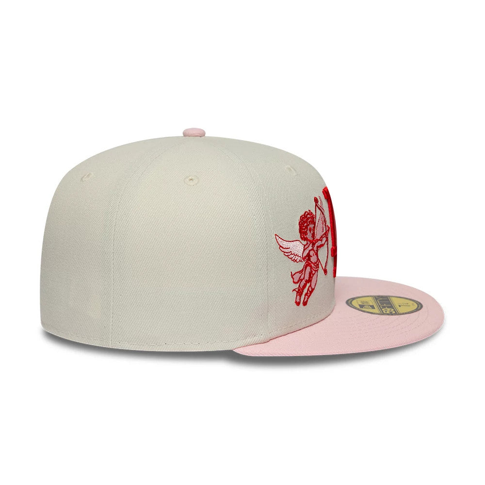 Pictured is this MLB Cherub LA Dodgers 59FIFTY Fitted cap in cream & pink. 5